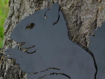 Silhouette of a squirrel | Matt Black | Metal