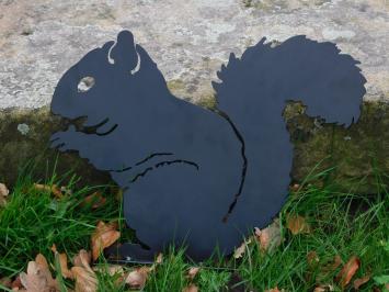 Silhouette of a squirrel | Matt Black | Metal