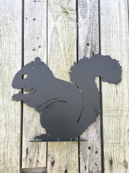 Silhouette of a squirrel | Matt Black | Metal