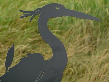 Garden Stick Heron Silhouette - 112 cm - Matt Black