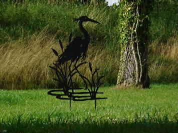 Garden Stick Heron Silhouette - 112 cm - Matt Black