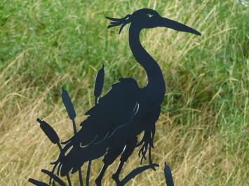 Garden Stick Heron Silhouette - 112 cm - Matt Black