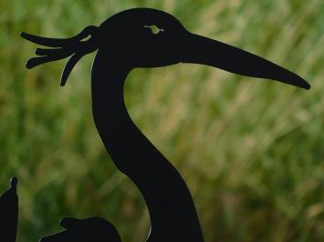 Garden Stick Heron Silhouette - 112 cm - Matt Black