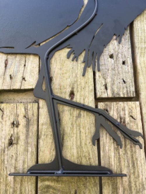 Silhouette van een Reiger | Mat Zwart | Metaal