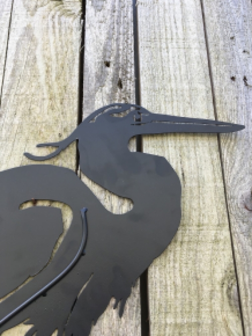 Silhouette of a Heron | Matt Black | Metal