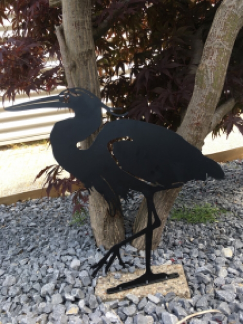 Silhouette of a Heron | Matt Black | Metal