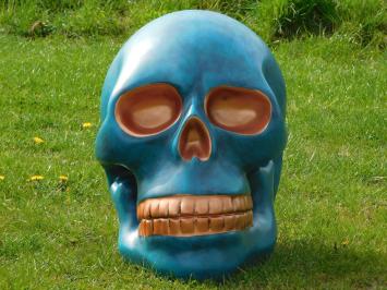 Skull XL - 60 x 65 cm - Blue with Bronze - Polystone