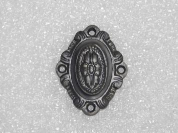 Schlüsselrosette BB mit Schieber – dunkel patiniertes Messing – Jugendstil