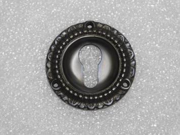 Elegant Lock Rosette PC - Round - Dark Patinated Brass