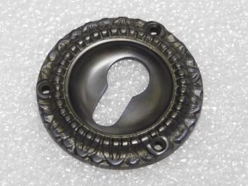 Elegant Lock Rosette PC - Round - Dark Patinated Brass