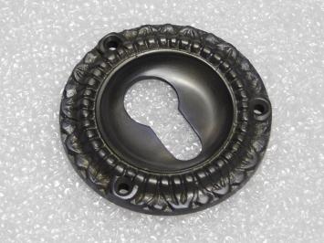 Elegant Lock Rosette PC - Round - Dark Patinated Brass