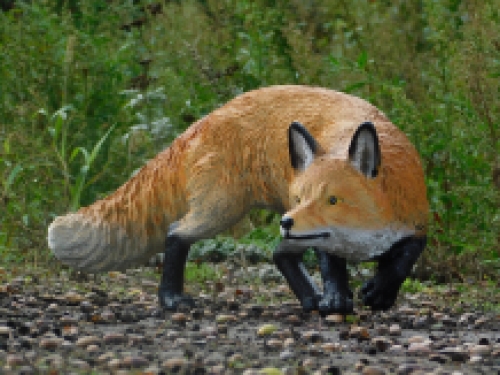 Statue stealthy fox - polystone - detailed
