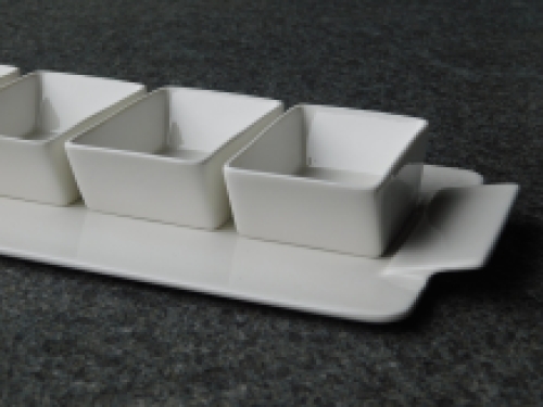 Snack & Dip set - porcelain - seven pieces