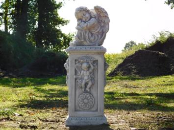 Engelsockel mit Engelsfigur – 93 cm – Stein