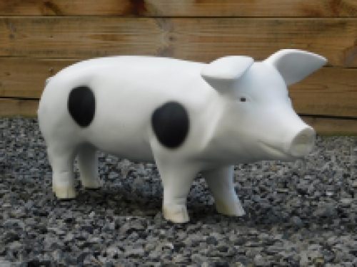 Sparschwein - weiß mit schwarzen Punkten - Polystone