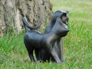 Statue Playing Cats - Black and Brown - Polystone