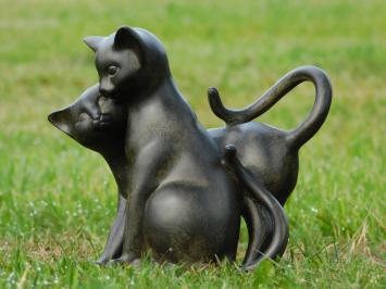 Statue Playing Cats - Black and Brown - Polystone