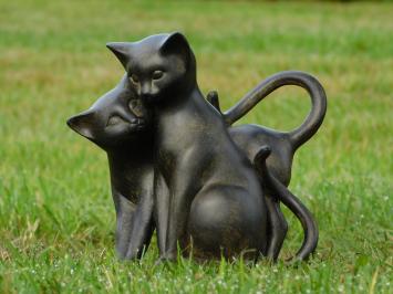 Statue Playing Cats - Black and Brown - Polystone