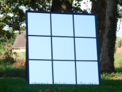 Large mirror - square - black - metal - window mirror