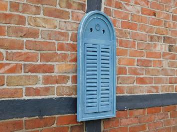 Mirror with wooden frame and doors - vintage blue