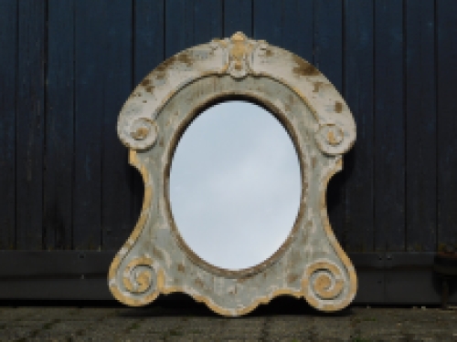 Large mirror - whitewash - wood