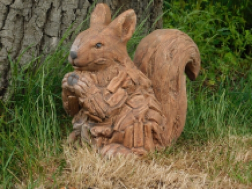 Eichhötnschen XL - Holzoptik - Polystone - wetterfest