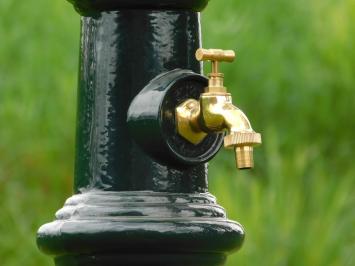 Eenmalig: Staande Waterkraan -  120 - Donkergroen - met Messing Kraan