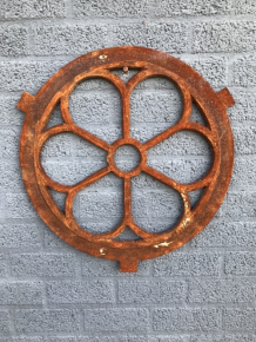 Window metall-rust round, 60 cm