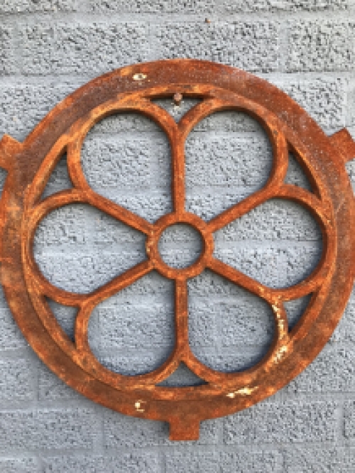 Window metall-rust round, 60 cm