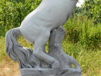 Rearing Horse on Plinth XL - 180 cm - Stone
