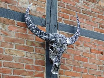 Bull skull XL with skulls - 85 x 80 cm - Polystone