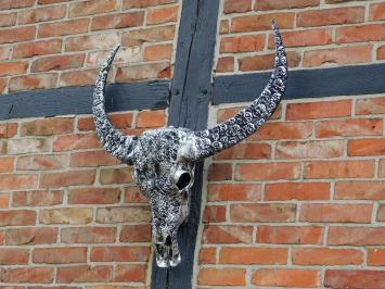 Bull skull XL with skulls - 85 x 80 cm - Polystone