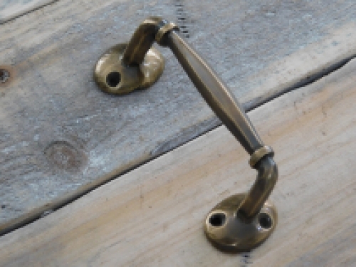 Furniture handle, nostalgic pull handle, door handle made of brass patinated - small