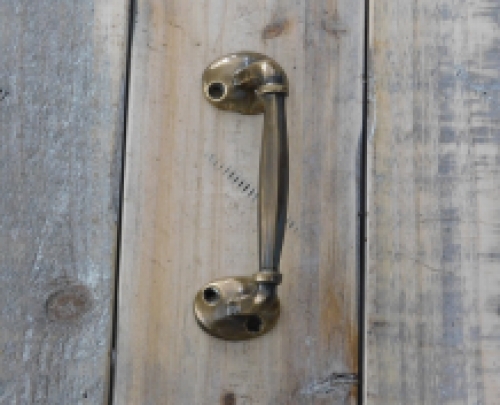 Furniture handle, nostalgic pull handle, door handle made of brass patinated - small