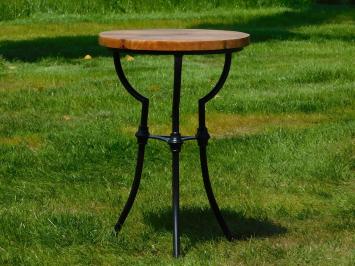 Side table Industrial - mango wood - with black iron base