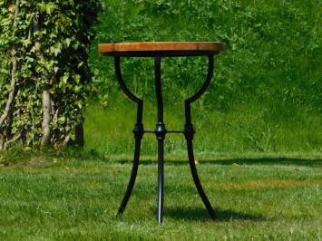 Side table Industrial - mango wood - with black iron base