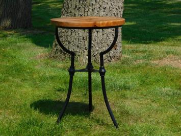 Side table Industrial - mango wood - with black iron base