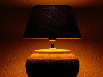 Tafellamp - 42 cm - Steen - Inclusief Kap 