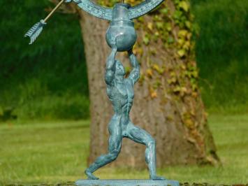 Sundial Atlas, bronze-brass, Aris Mundi Apollo, man carries earth.