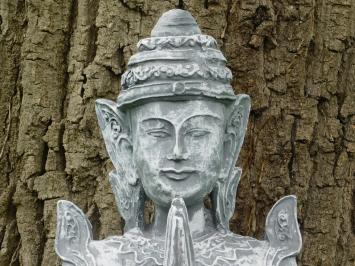 Statue Temple Keeper - Grey with White - Polystone