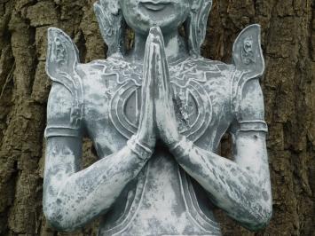 Statue Temple Keeper - Grey with White - Polystone