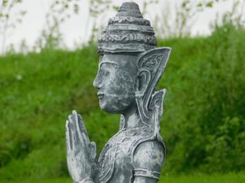 Statue Temple Keeper - Grey with White - Polystone