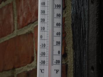 Rahmenthermometer mit Vogel - Gusseisen - wetterfest