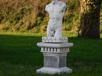 Torso Mann auf Sockel - 100 cm - Massivstein