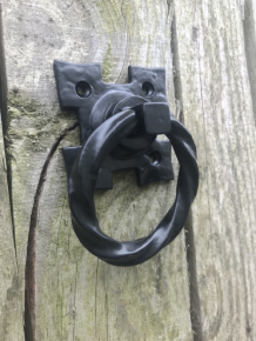 A set of pull handles for the door, for example, cast iron - matt black