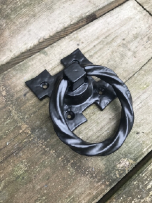 A set of pull handles for the door, for example, cast iron - matt black