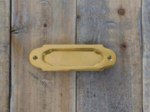 Sliding door handle - polished brass - bowl handle