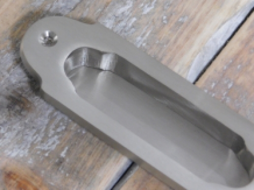 Sliding door handle - matt nickel - bowl handle