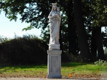 Tuinbeeld Maria met Kind op Sokkel - 130 cm - Klassieke Stenen Set