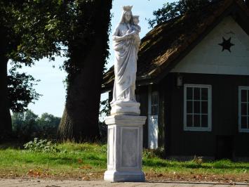 Tuinbeeld Maria met Kind op Sokkel - 130 cm - Klassieke Stenen Set